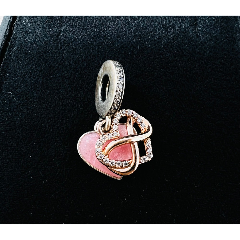 Pandora Family Forever and Always Pink Heart Infinity Dangle Charm 781146C01